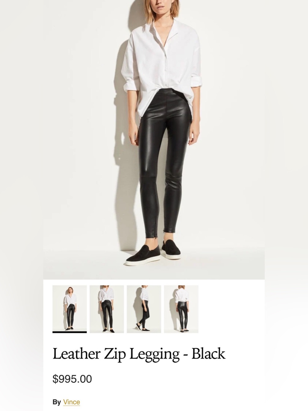 Vince genuine leather pants EUC